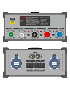 3 Phase 60A 2-Way C5 Power Distro